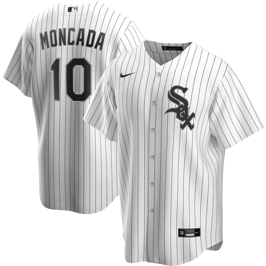 Mens Chicago White Sox 10 Yoan Moncada Nike White Home Replica Player Name MLB Jerseys